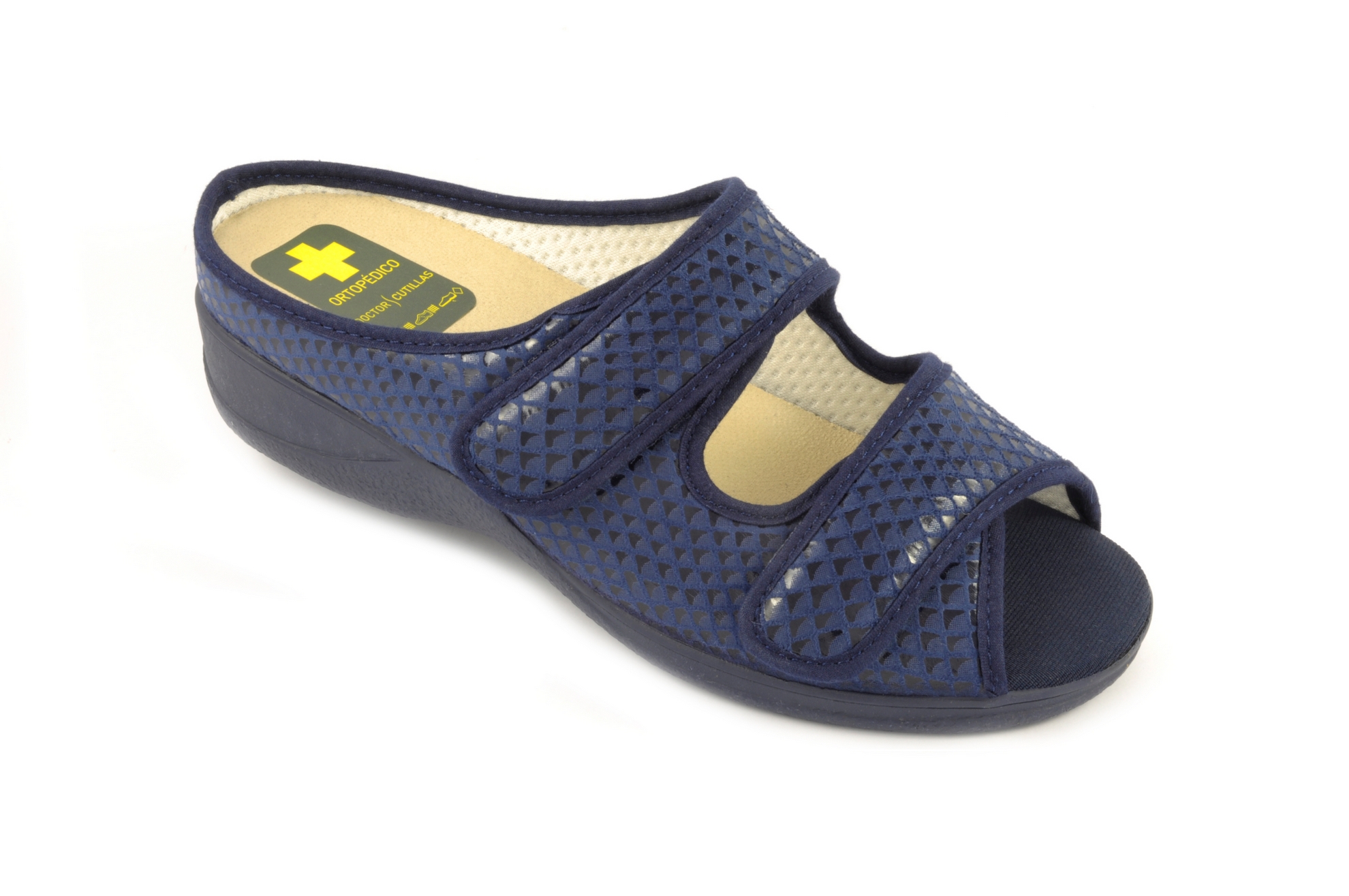 Zapatilla abierta Calzado mujer Doctor Cutillas TEXTIL AZUL MARINO