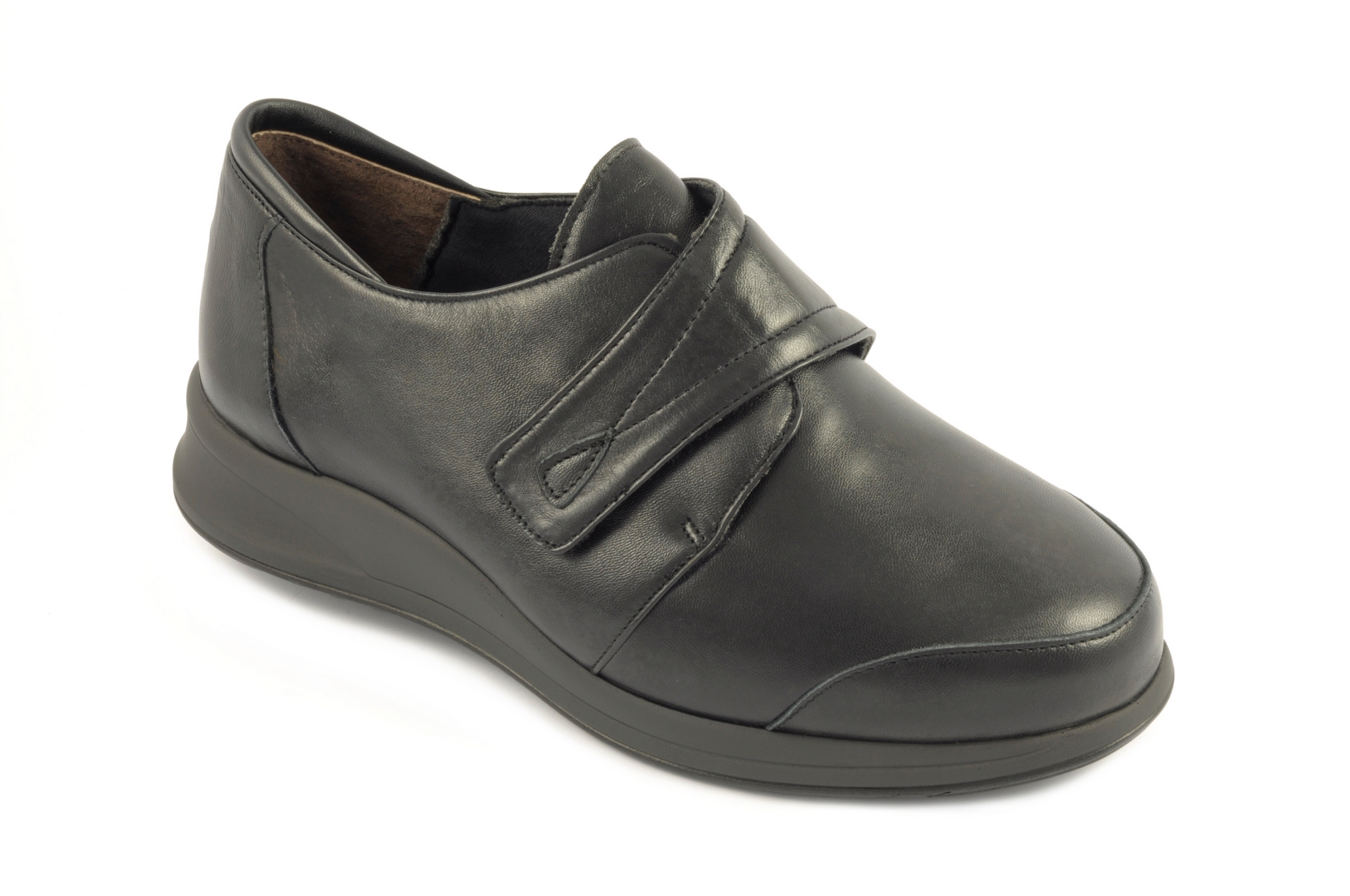 Zapato con velcro Calzado mujer Trimas PIEL/LICRA NEGRO