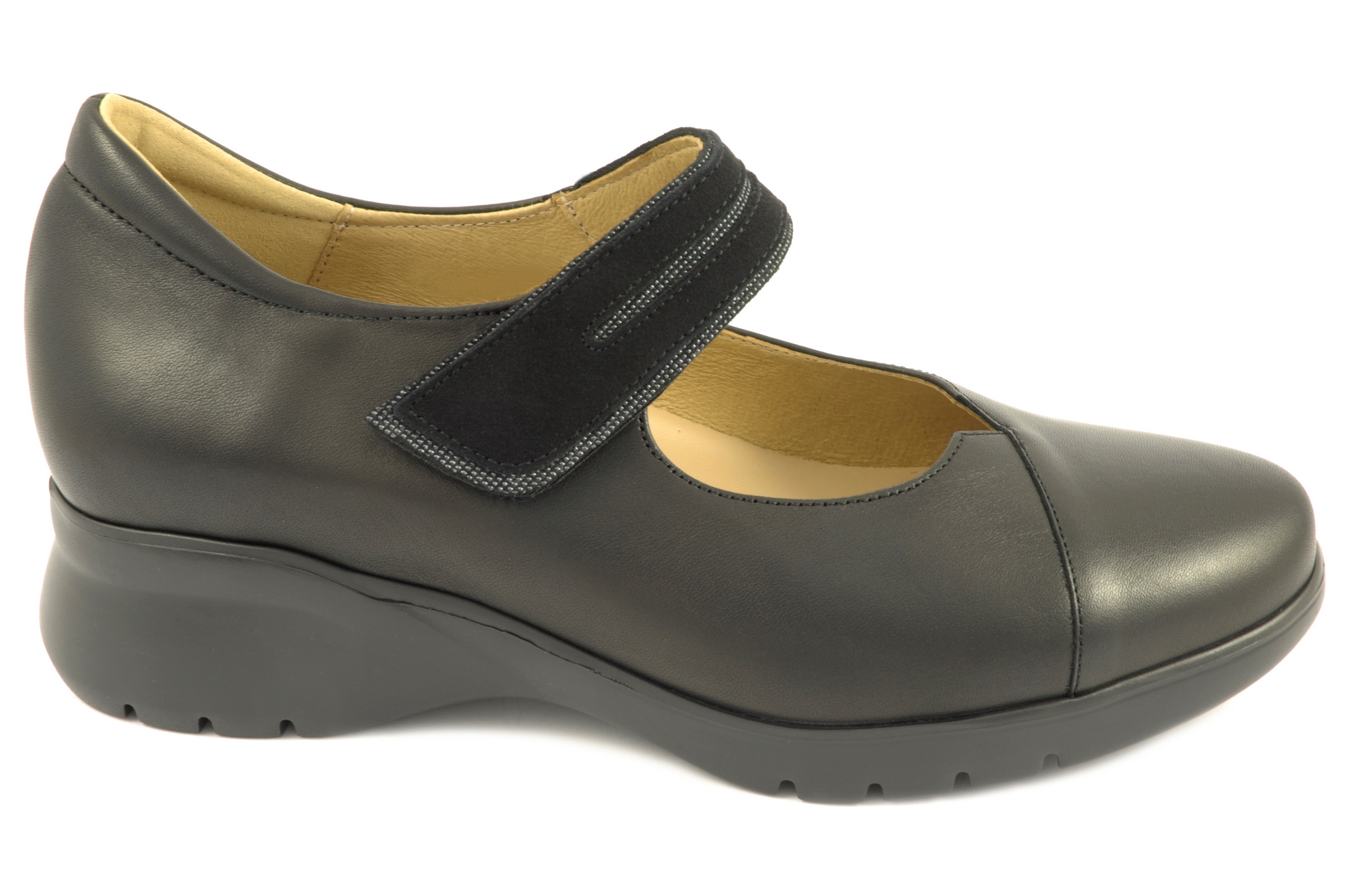 Rebajas Zapato mercedes Calzado mujer Pie Santo PIEL NEGRO