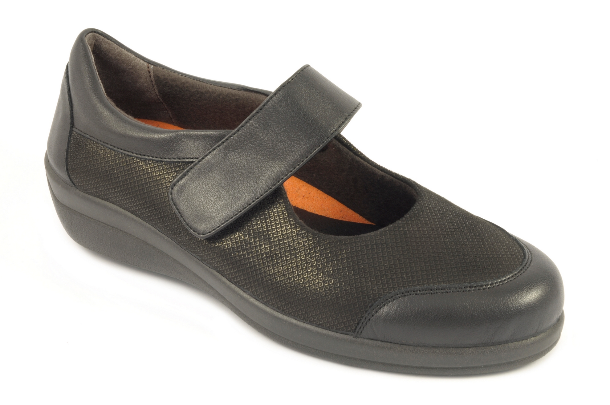 Rebajas Zapato mercedes Calzado mujer Doctor Cutillas PIEL/TEXTIL NEGRO