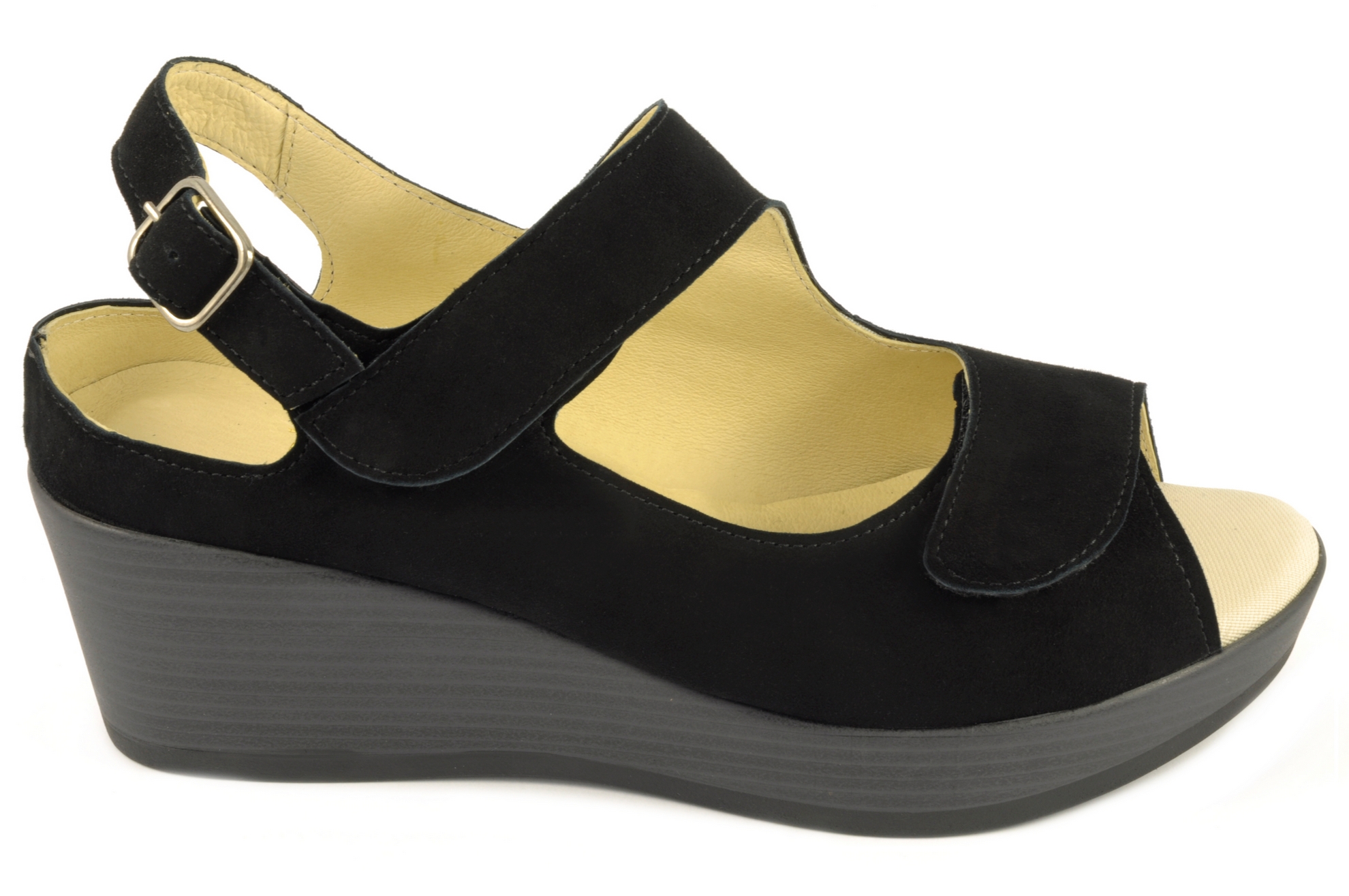 Sandalia con velcro Calzado mujer Trimas PIEL NEGRO