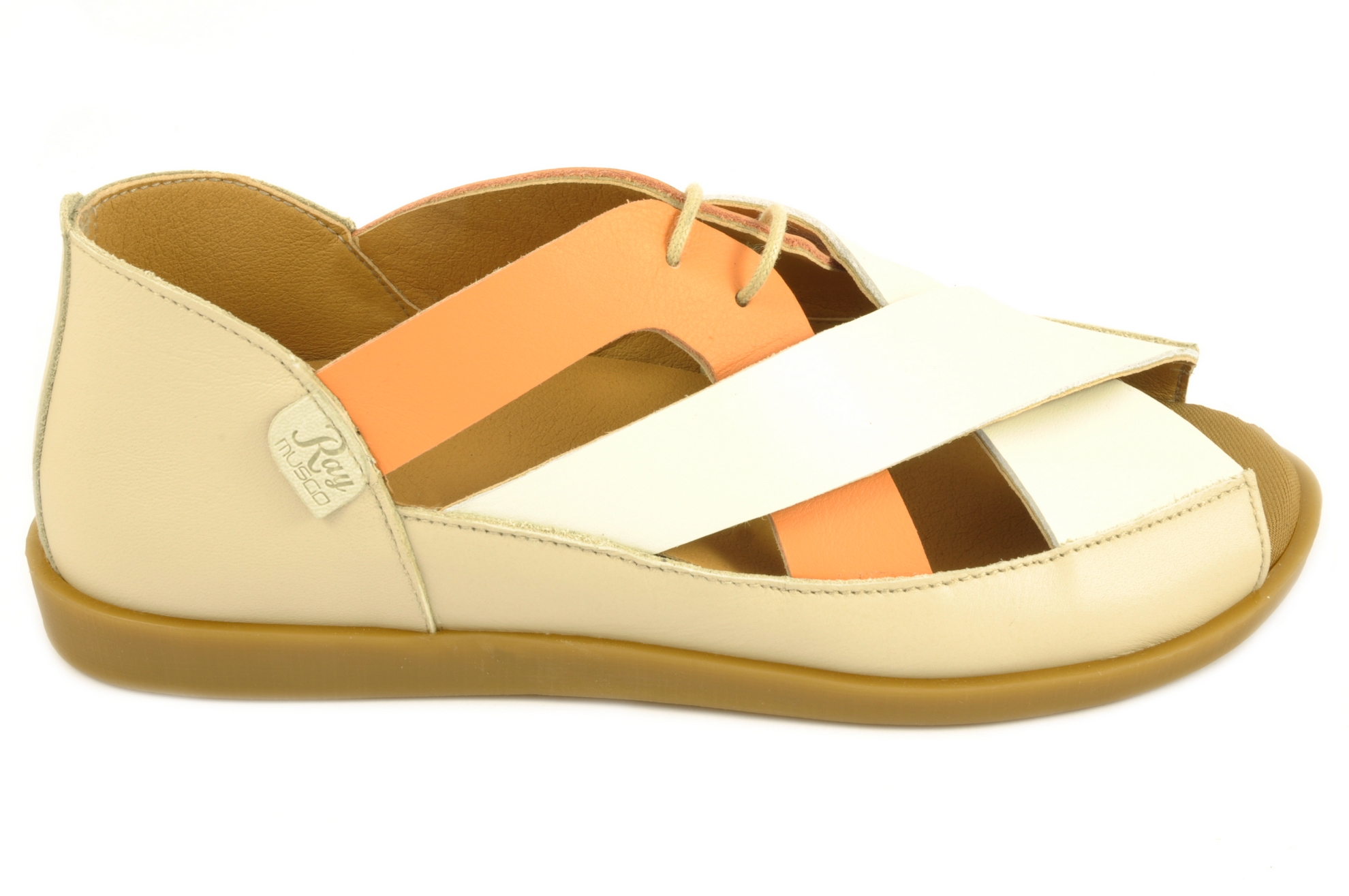 Zapato abierto de los dedos Calzado mujer Ray Musgo PIEL MELOCOTÓN HIELO