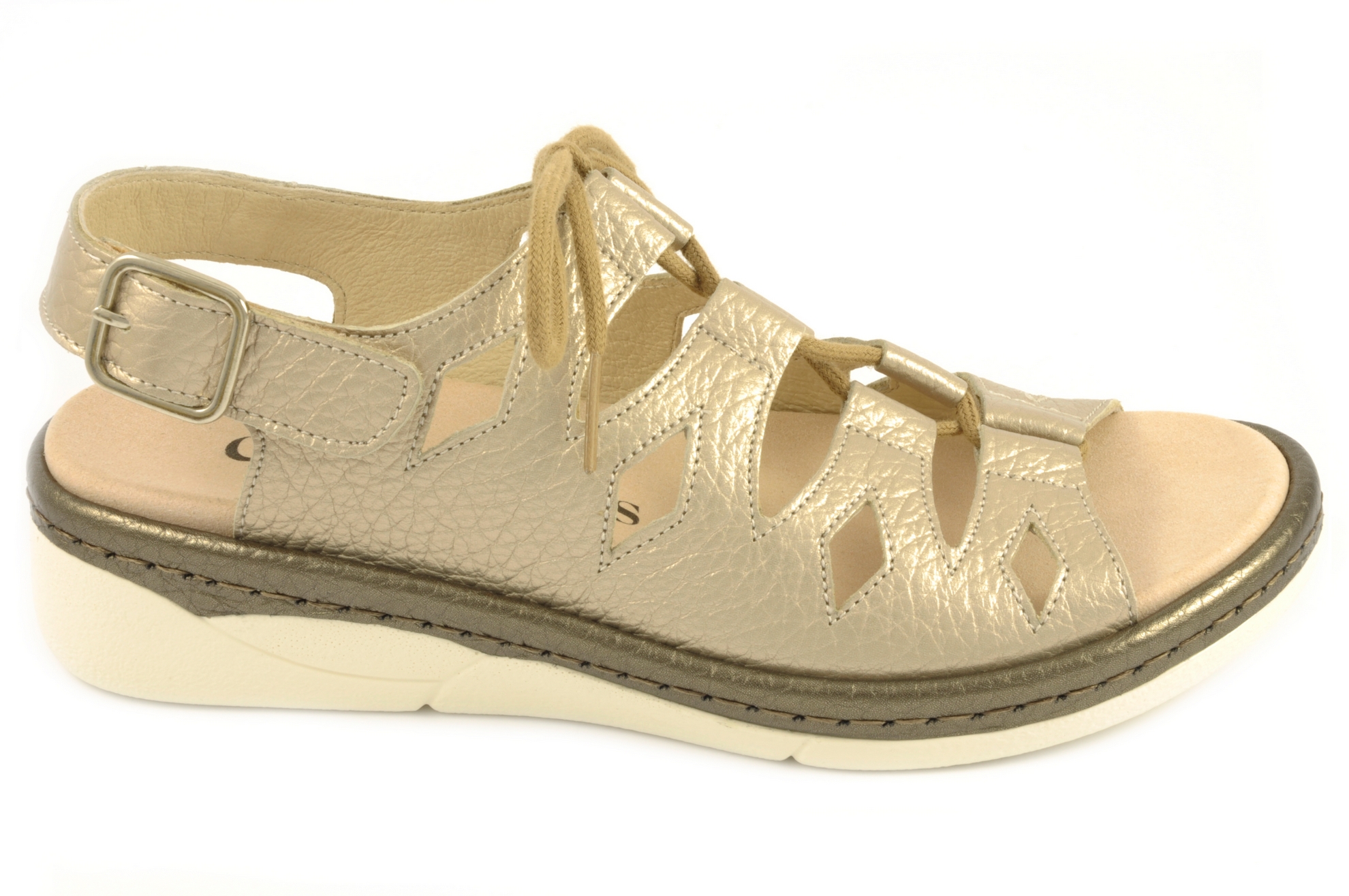 Sandalia con cordones Calzado mujer Comfort Class PIEL DORADO
