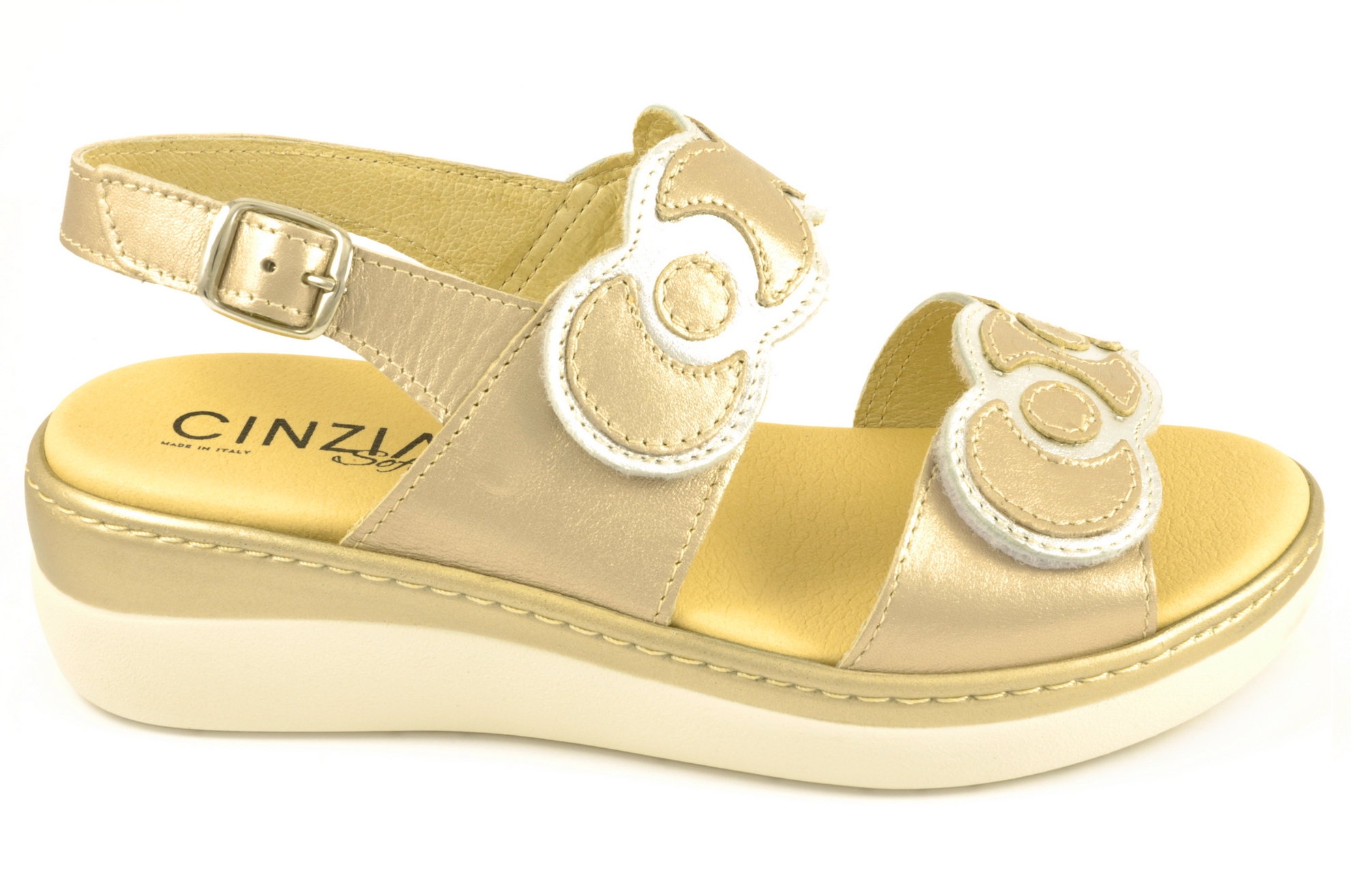 Sandalia con velcro Calzado mujer Cinzia Soft PIEL ROSA GOLD