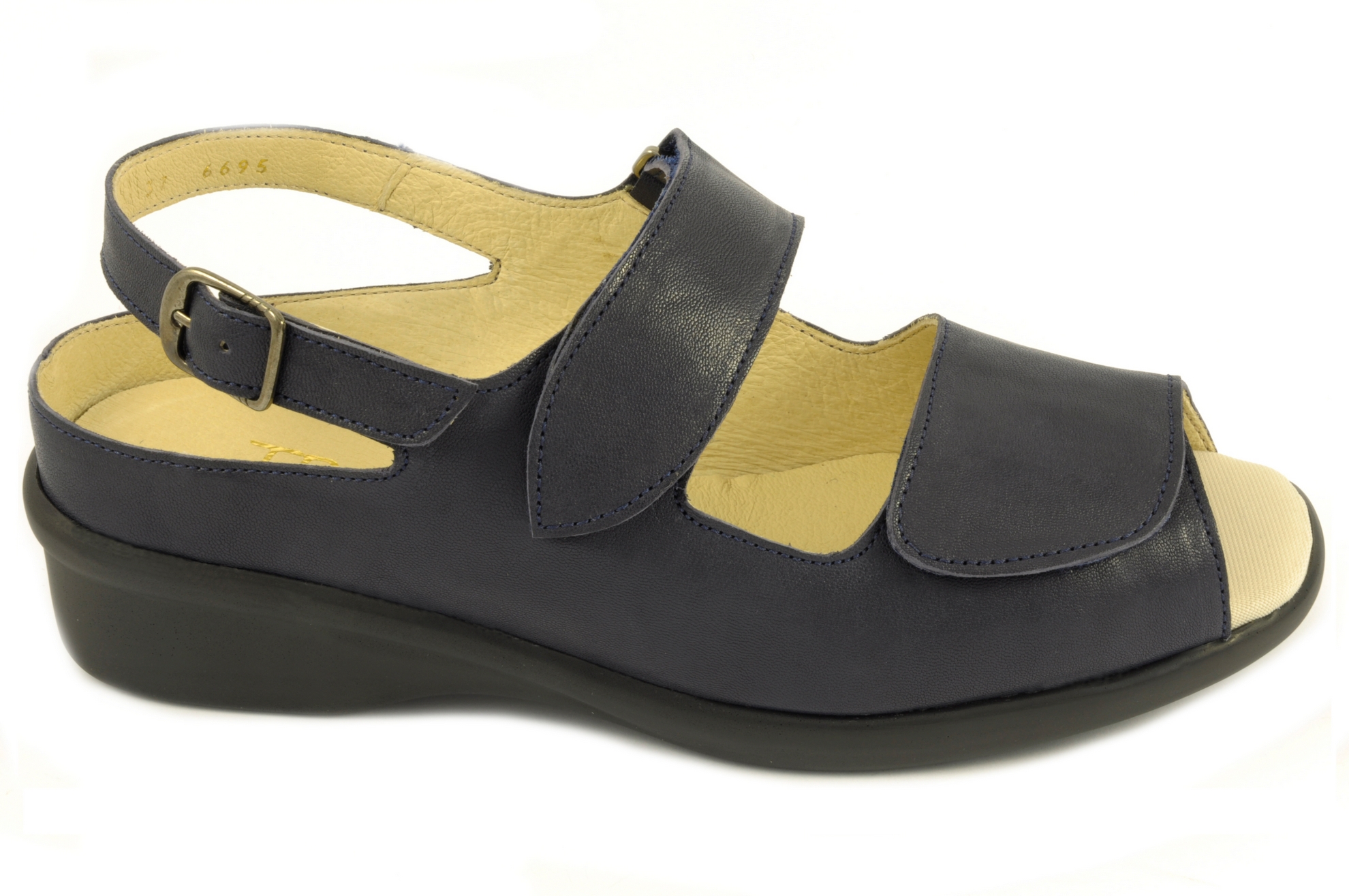 Sandalia con velcro Calzado mujer Trimas PIEL AZUL MARINO