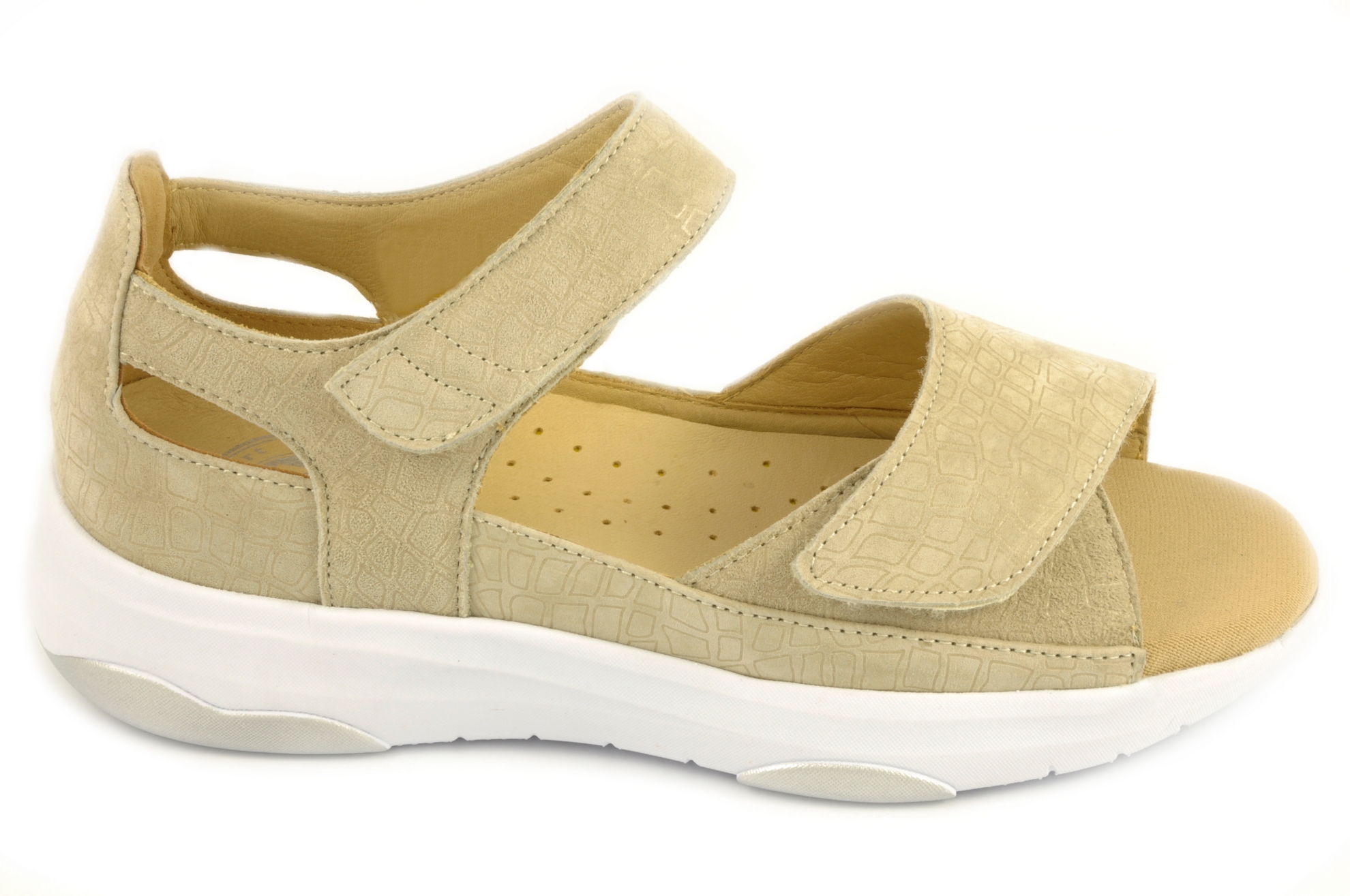 Zapato abierto de los dedos Calzado mujer G Comfort PIEL BEIGE