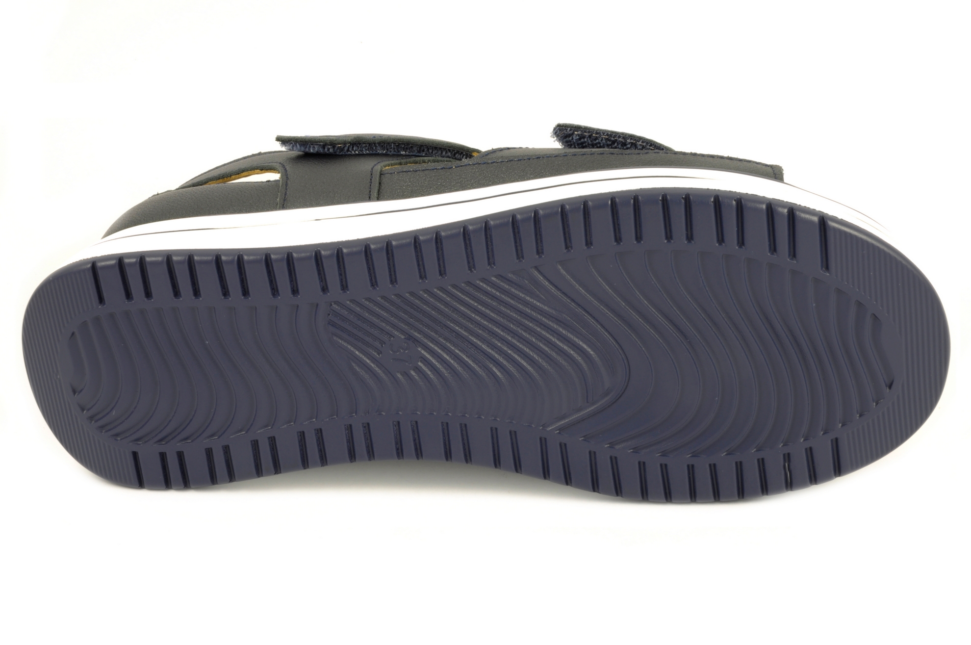 Zapato abierto de los dedos Calzado mujer G Comfort PIEL AZUL MARINO