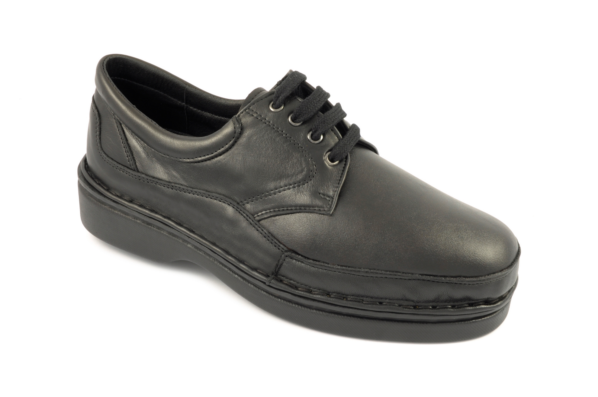 Zapato de cordones Calzado hombre calzaFarma PIEL/LICRA NEGRO