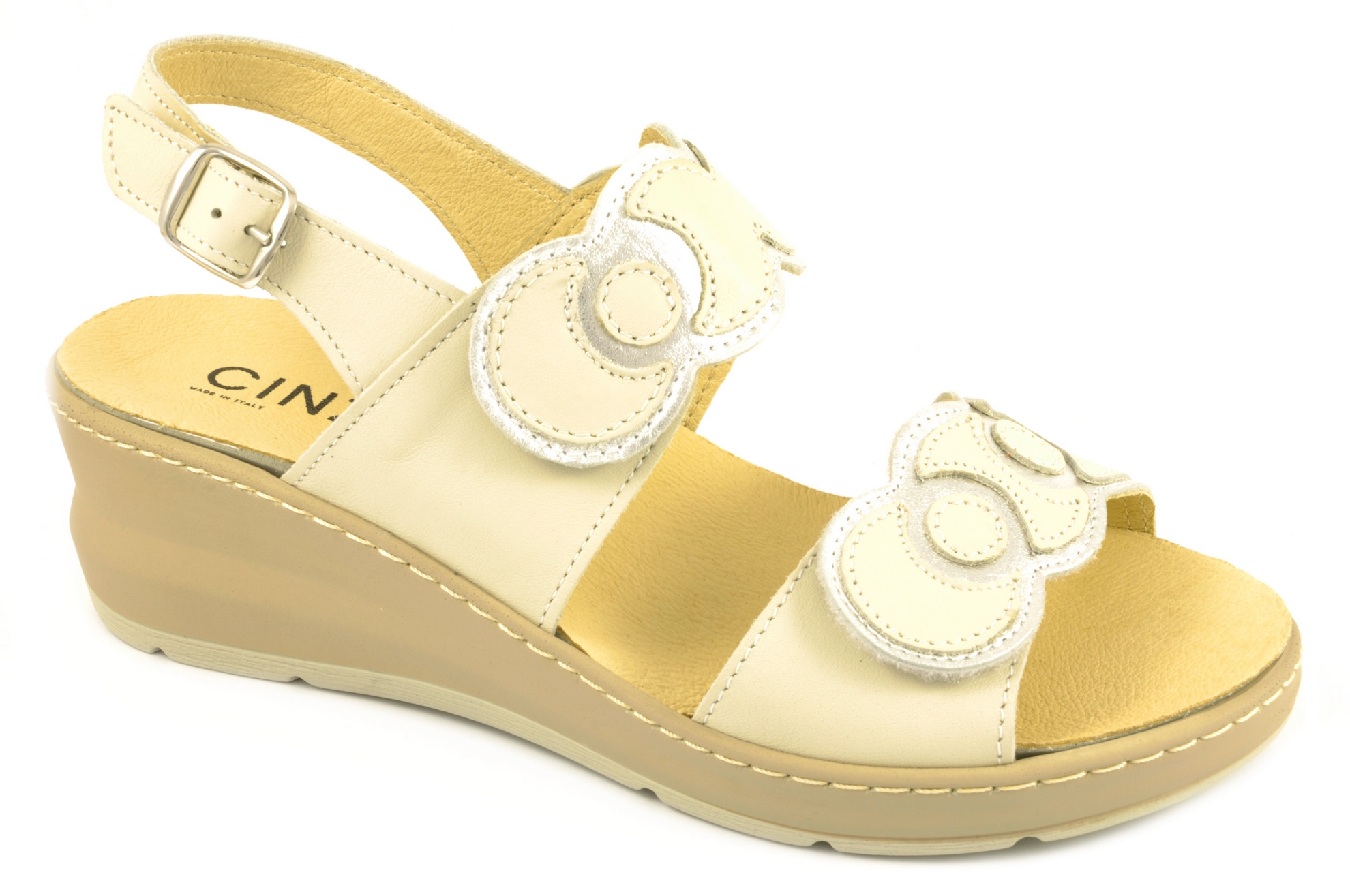 Sandalia con velcro Calzado mujer Cinzia Soft PIEL BEIGE