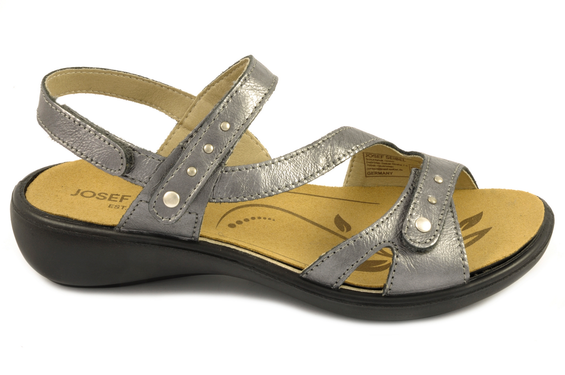 Sandalia con velcro Calzado mujer Josef Seibel PIEL GRIS OSCURO