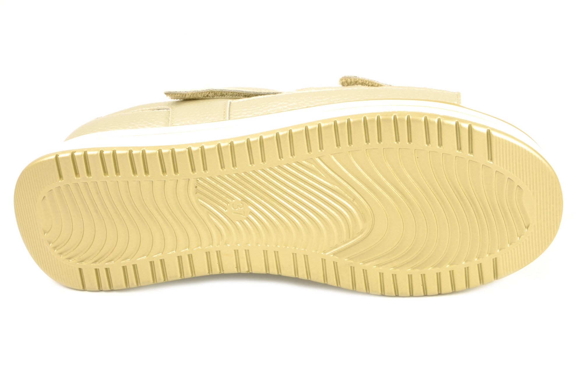 Zapato abierto de los dedos Calzado mujer G Comfort PIEL DORADO