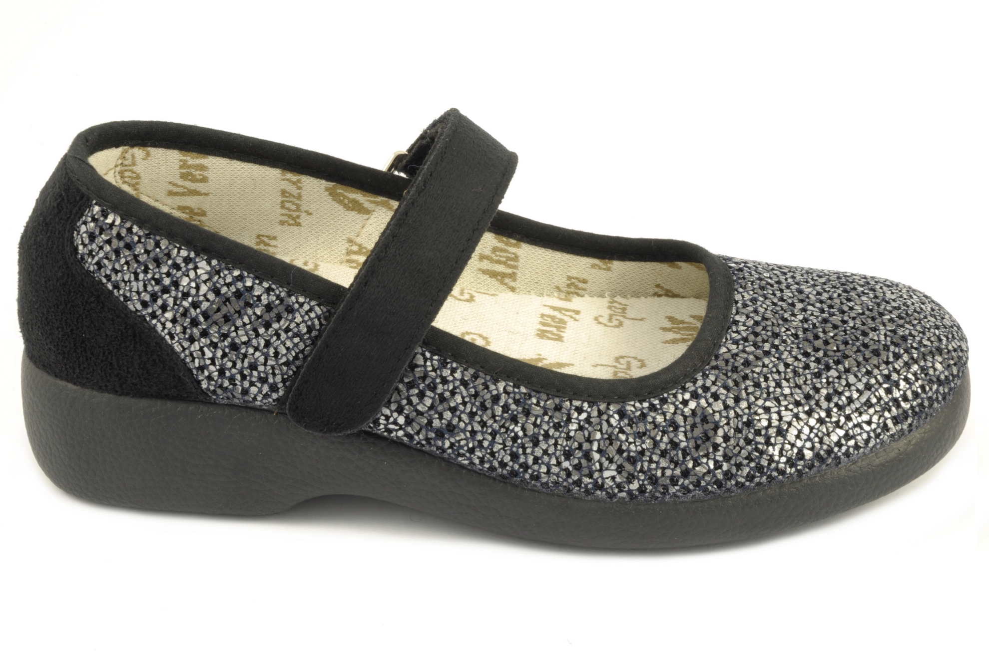 Zapatilla mercedes Calzado mujer Garzón TEXTIL NEGRO