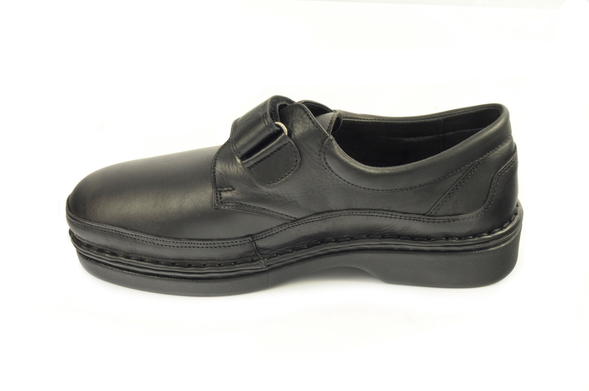 Zapato con velcro Calzado hombre calzaFarma PIEL/LICRA NEGRO