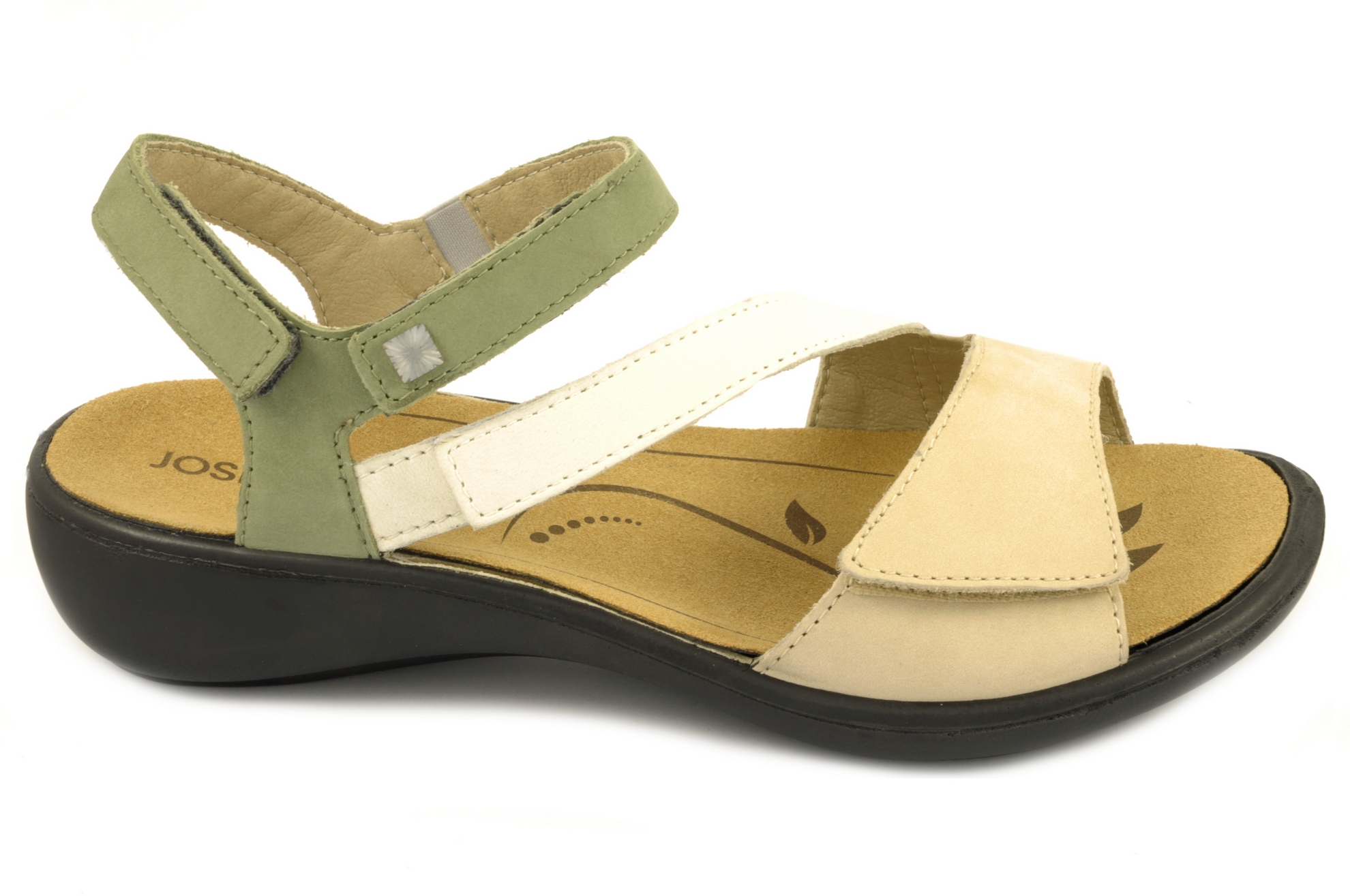 Rebajas Sandalia con velcro Calzado mujer Josef Seibel PIEL BEIGE VERDE