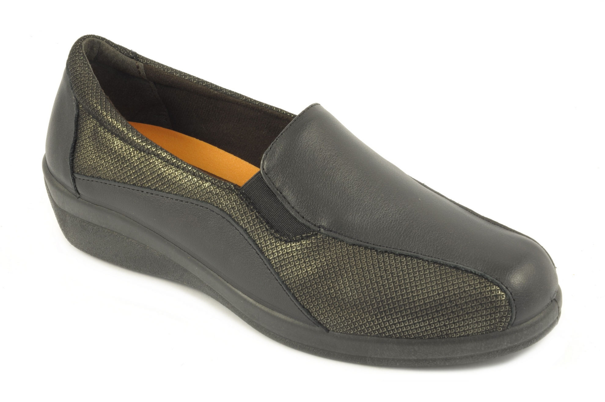 Rebajas Zapato mocasÍn/abotinado Calzado mujer Doctor Cutillas PIEL/TEXTIL NEGRO