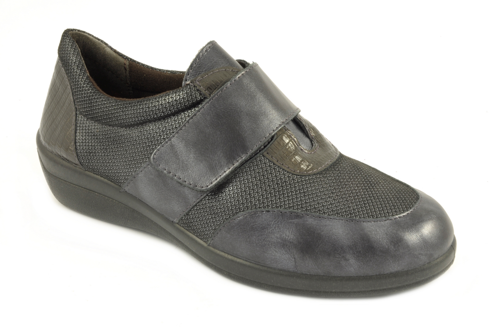 Rebajas Zapato con velcro Calzado mujer Doctor Cutillas PIEL/TEXTIL GRIS