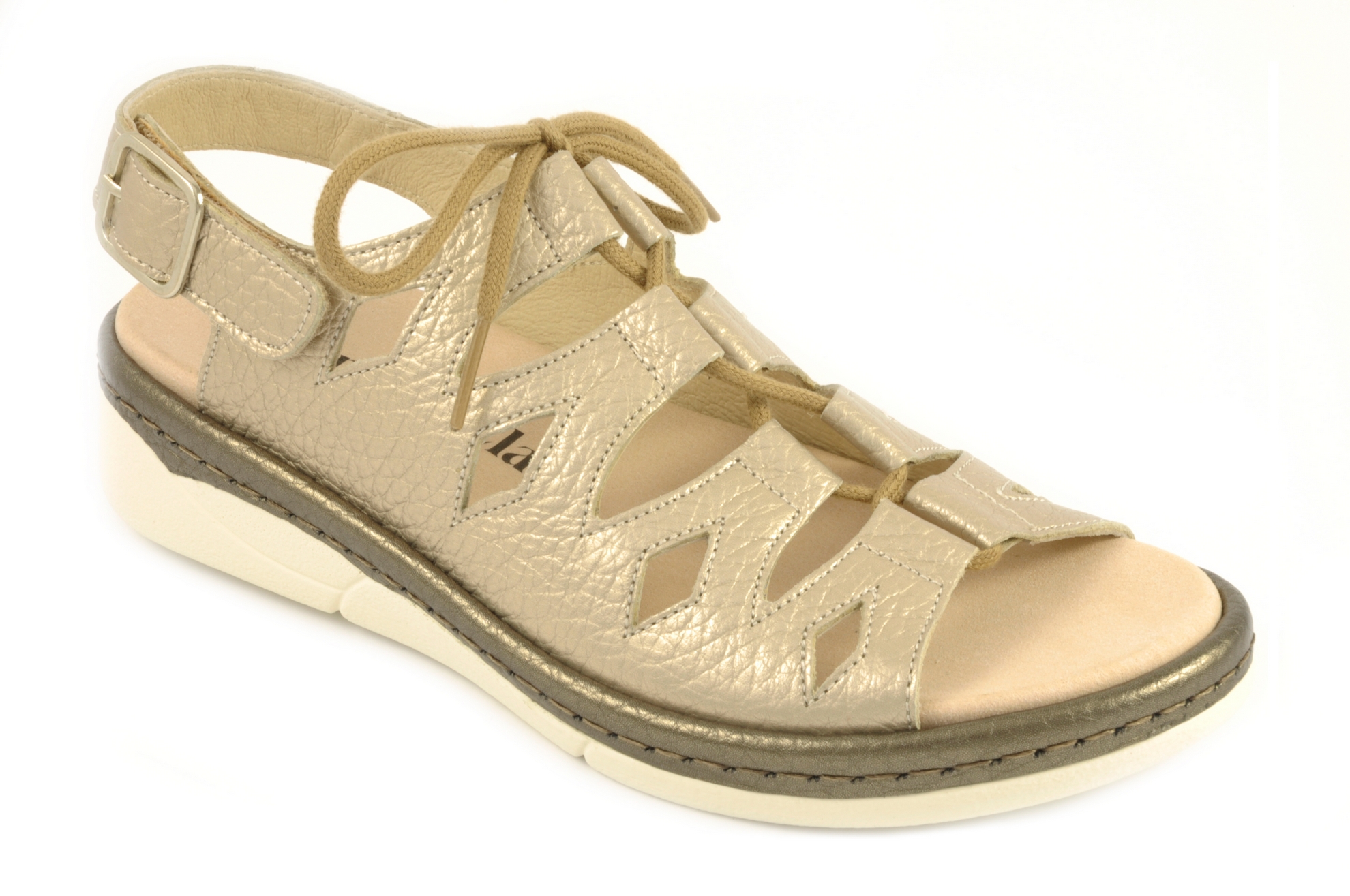 Sandalia con cordones Calzado mujer Comfort Class PIEL DORADO