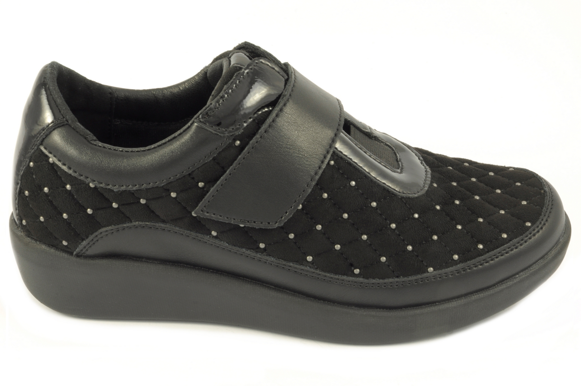 Rebajas Zapato con velcro Calzado mujer Doctor Cutillas TEXTIL NEGRO