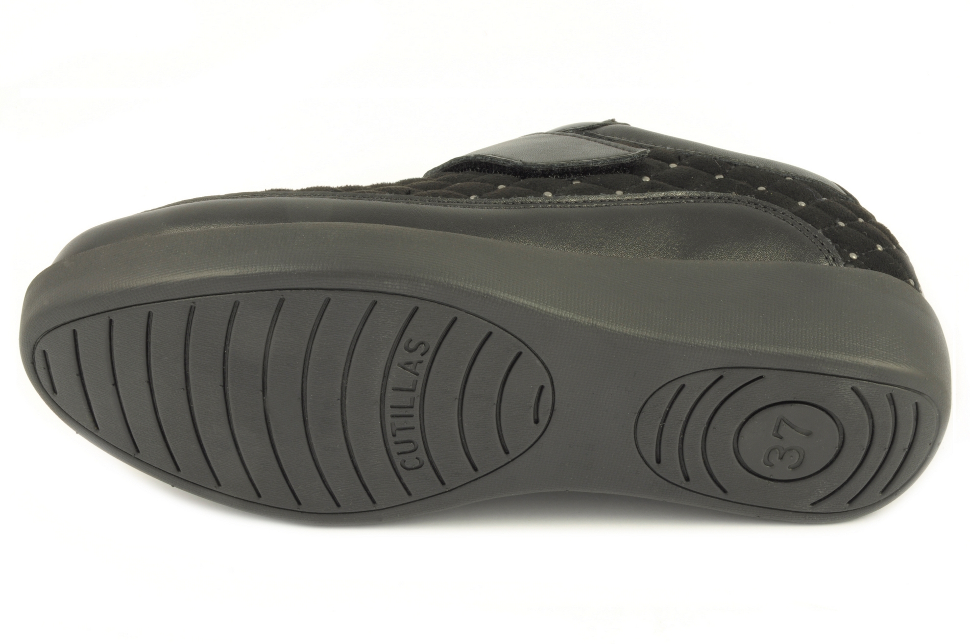 Rebajas Zapato con velcro Calzado mujer Doctor Cutillas TEXTIL NEGRO