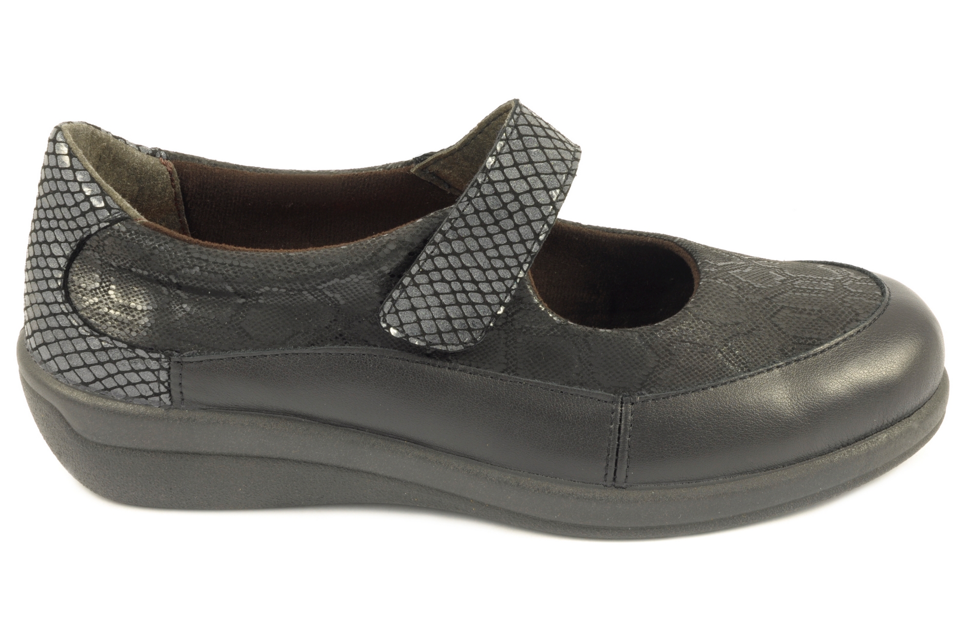 Rebajas Zapato mercedes Calzado mujer Doctor Cutillas PIEL/TEXTIL GRIS OSCURO