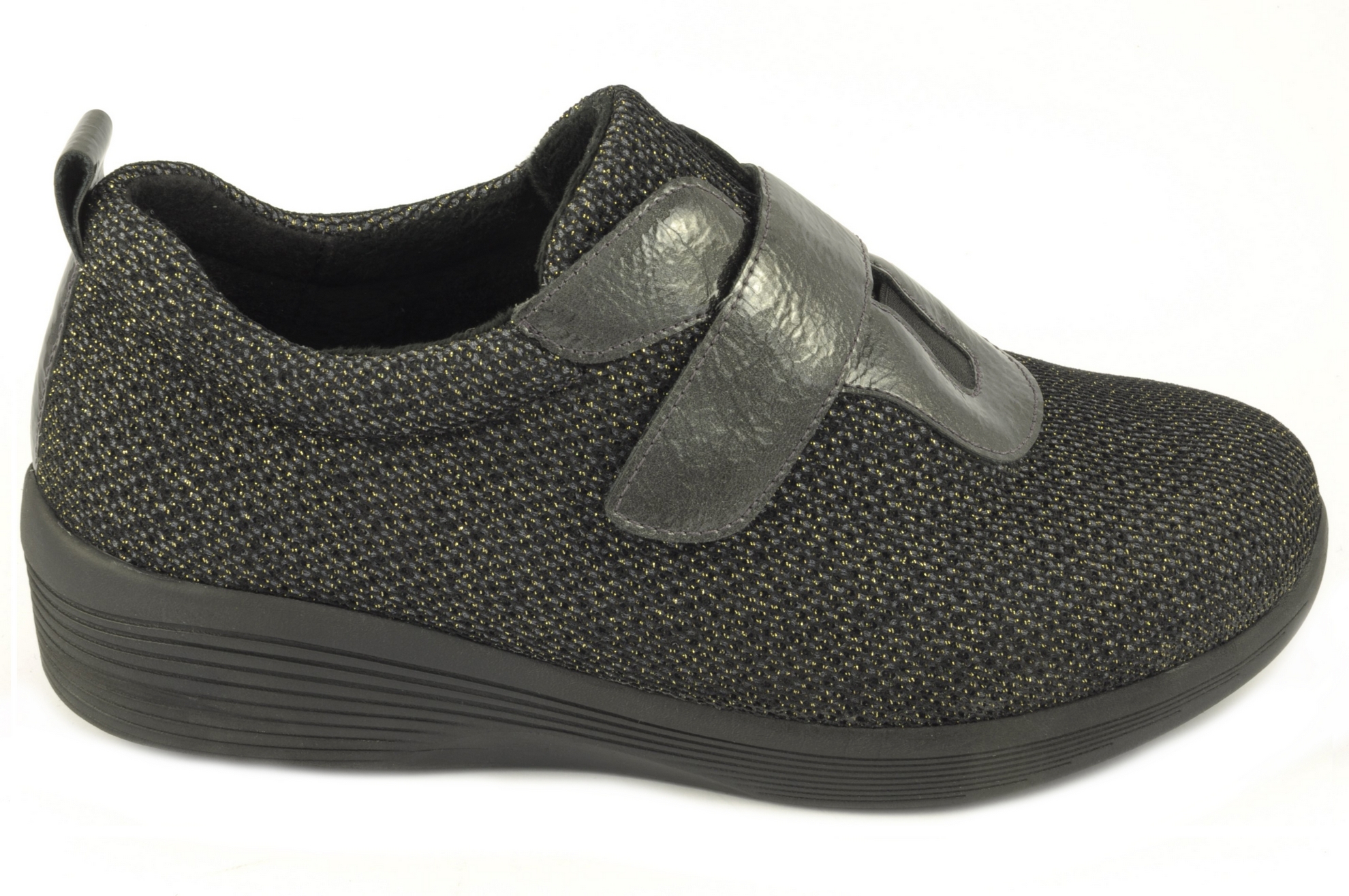 Rebajas Zapato con velcro Calzado mujer Doctor Cutillas TEXTIL NEGRO