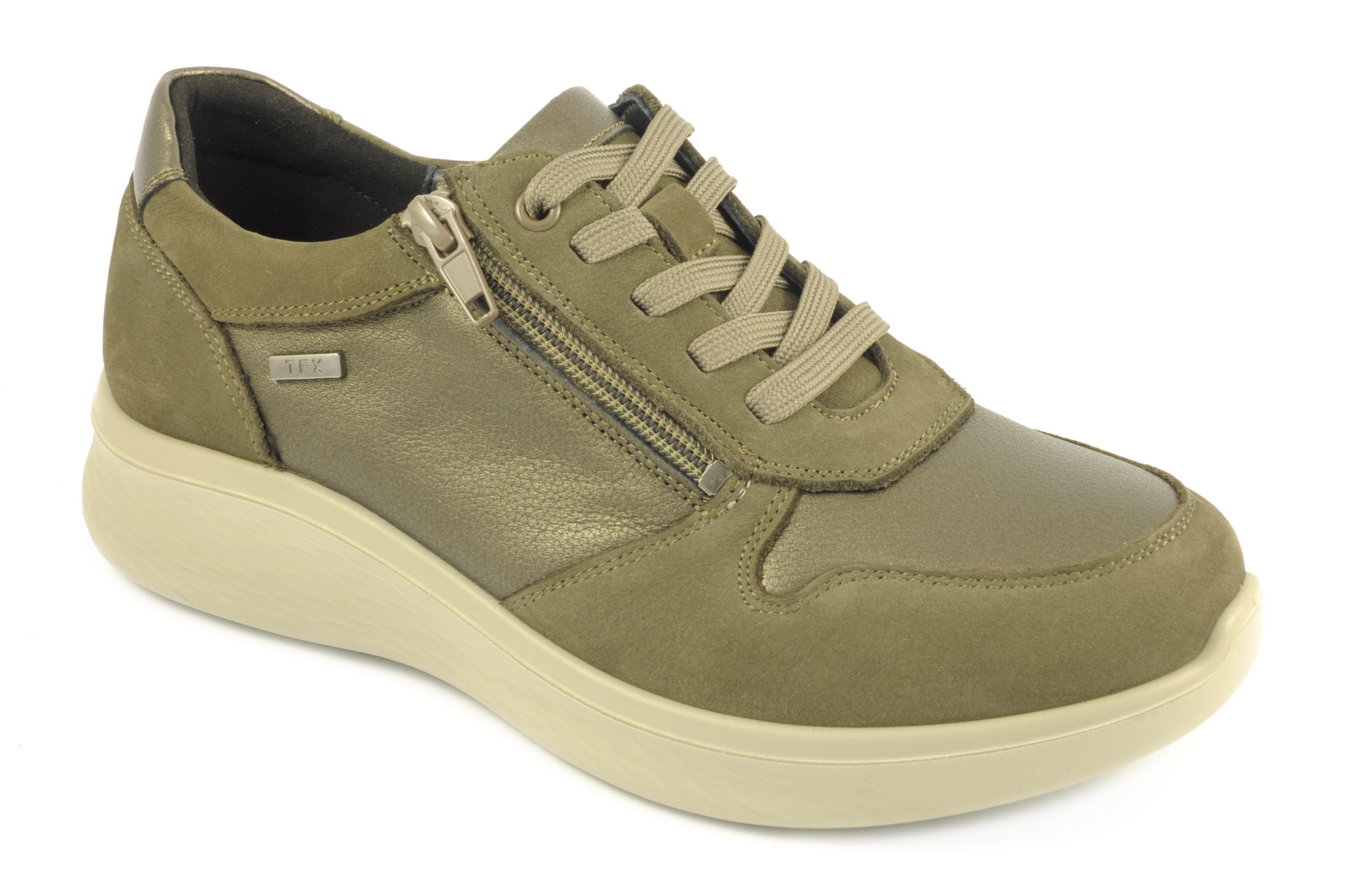 Zapato de cordÓn/cremallera Calzado mujer G Comfort PIEL/TEXTIL MARRÓN METALIZADO