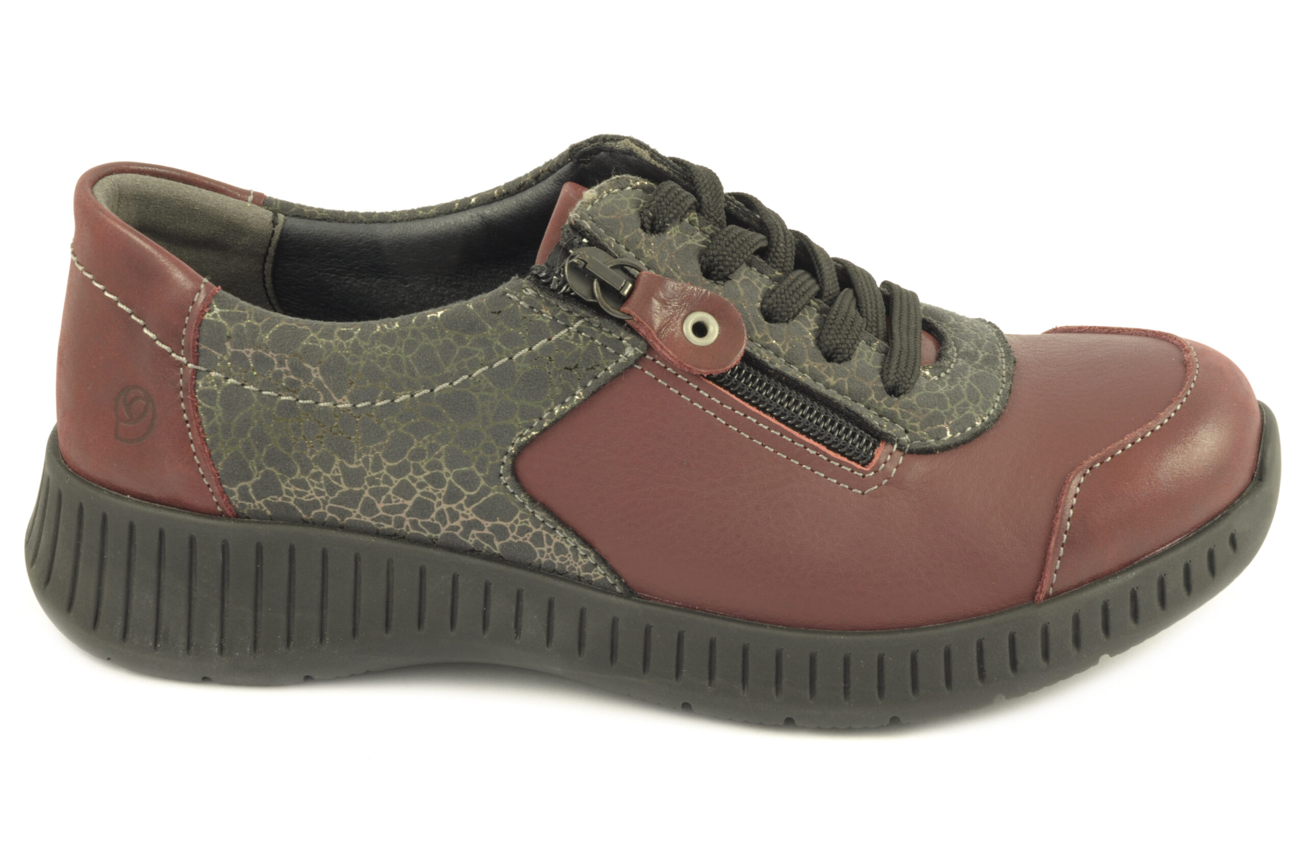 Zapato de cordÓn/cremallera Calzado mujer Suave PIEL BURDEOS