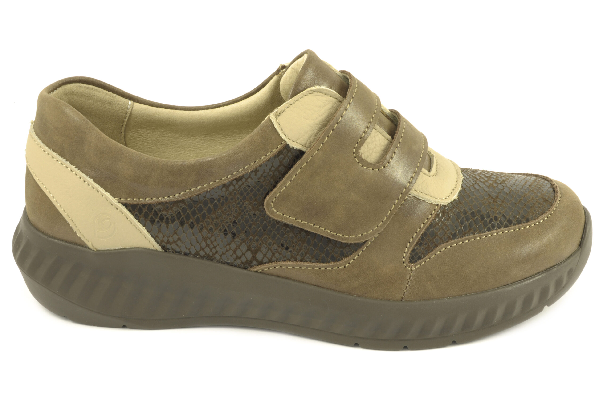 Zapato con velcro Calzado mujer Suave PIEL MARRÓN
