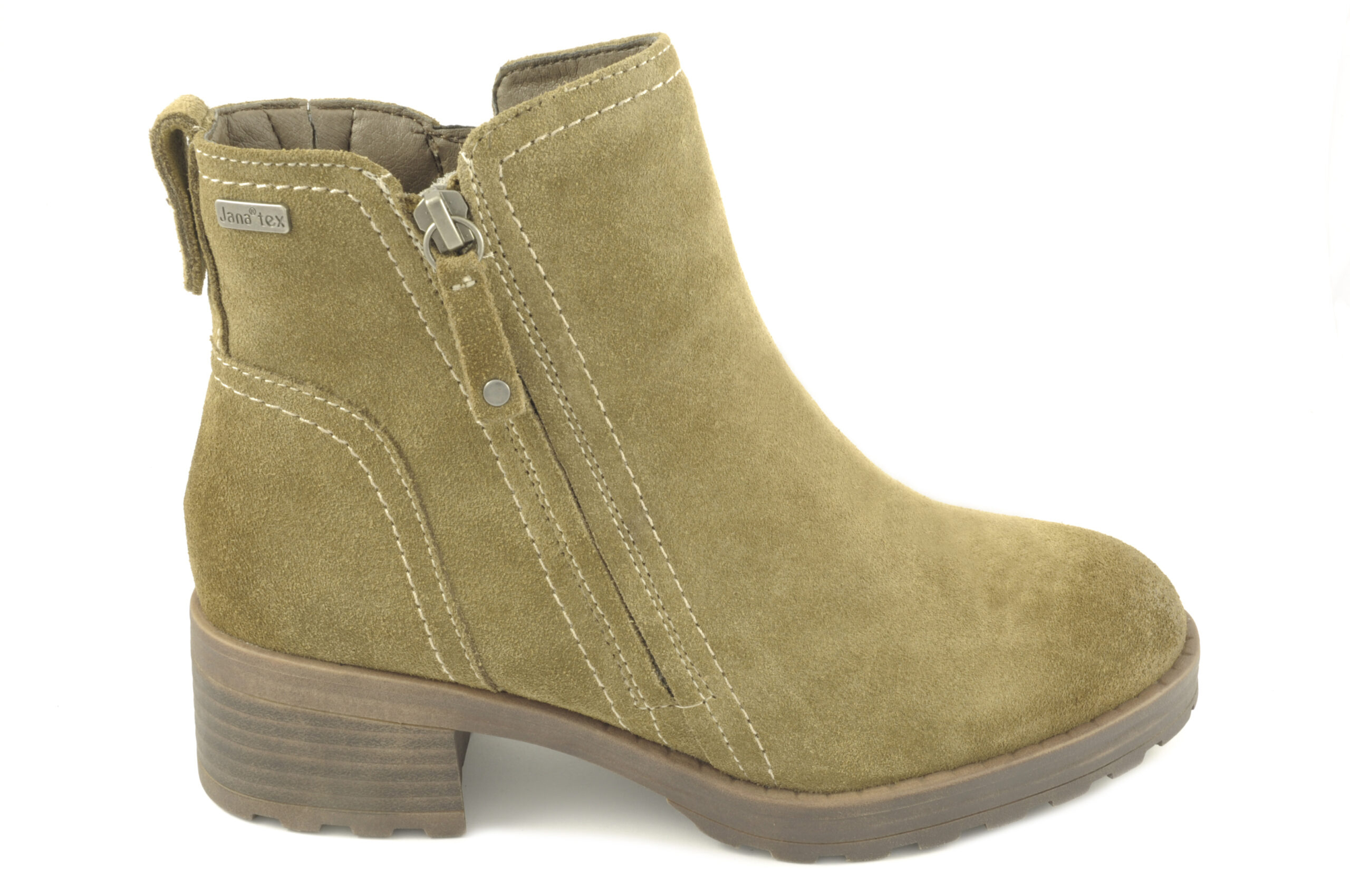 BotÍn con cremallera Calzado mujer Jana PIEL CAMEL